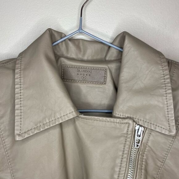 Blank NYC Brown/Tan Vegan Leather Moto Biker Jacket Size Small - Picture 3 of 9